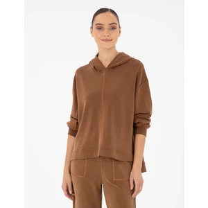 Pierre Cardin Kadın Kahverengi Oversize Sweatshirt 50290985-Vr029