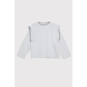 Triko Detaylı Yumuşak Uzun Kol Boxy Üst