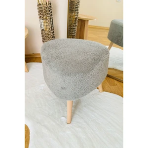 Bohem Tarz Teddy Kumaş Üçgen Puf, Makyaj Taburesi, Bench, Gri