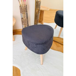 Bohem Tarz Teddy Kumaş Üçgen Puf, Makyaj Taburesi, Bench, Füme