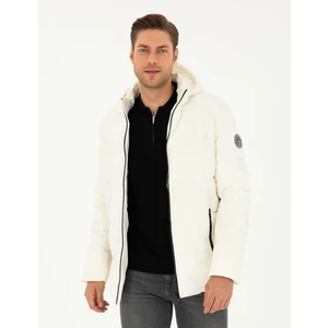 Pierre Cardin Erkek Ekru Kapüşonlu Şişme Mont 50295054-VR019