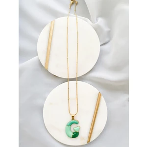 Perline Blu Renkli Harfli Kolye