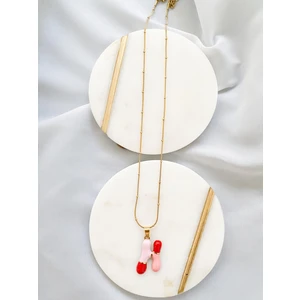 Perline Blu Renkli Harfli Kolye