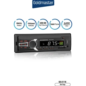GOLDMASTER SD-2116 USB Oto Teyp