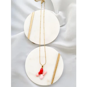 Perline Blu Renkli Harfli Kolye