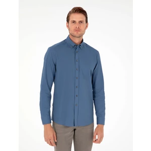 Pierre Cardin Erkek Indigo Regular Fit Uzun Kollu Gömlek 50292553-VR028