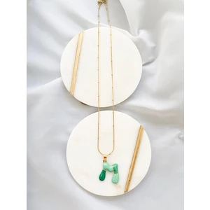 Perline Blu Renkli Harfli Kolye