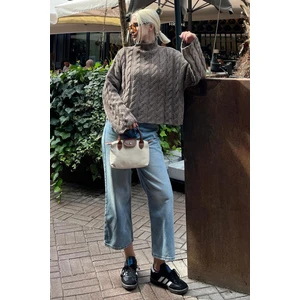 Vizon Balıkçı Yaka Örme Triko Kazak MG2172