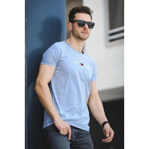 Army Nakışlı Slim Fit Dar Kesim Likralı Erkek Tshirt