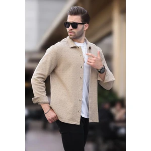 Camel Desenli Tek Cep Erkek Polar Gömlek 6752