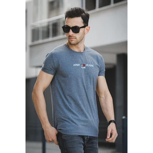Army Nakışlı Slim Fit Dar Kesim Likralı Erkek Tshirt