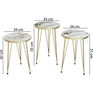 Zigon Sehpa Gold Efes Tel LUNA1032