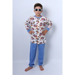 Erkek Çocuk Pijama Takımı Baskılı Ribanalı C69
