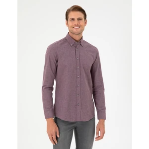 Pierre Cardin Erkek Mor Slim Fit Uzun Kollu Gömlek 50293756-VR038
