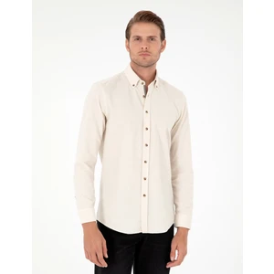 Pierre Cardin Erkek Bej Slim Fit Uzun Kollu Gömlek 50293756-VR011