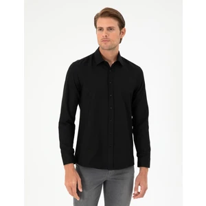 Pierre Cardin Erkek Siyah Oxford Slim Fit Uzun Kollu Gömlek 50292539-VR046