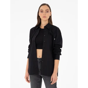 Pierre Cardin Kadın Siyah Oversize Uzun Kollu Gömlek 50299581-VR046