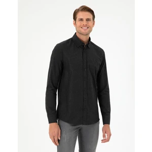 Pierre Cardin Erkek Siyah Regular Fit Uzun Kollu Gömlek 50292106-VR046