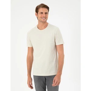 Pierre Cardin Erkek Taş %100 Pamuk Slim Fit Bisiklet Yaka Basic Tişört 50306359-VR049