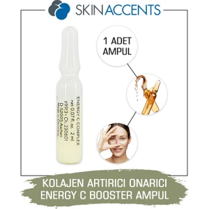 Skin Accents Kolajen Artırıcı Onarıcı Ampul 1 Adet Energy C Booster Cilt Serumu Dermaroller Dermapen Serum