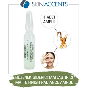 Skin Accents Gözenek Giderici Matlaştırıcı Ampul 1 Adet Matte Finish & Radiance Cilt Serumu Dermaroller Dermapen Serum