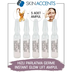 Skin Accents Hızlı Parlatma Ve Germe Ampul 5 Adet Instant Glow & Lift Complex Cilt Serumu Dermaroller Dermapen Serum