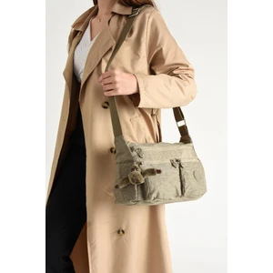 Çok Cepli Hafif Çapraz Askılı Kadın Postacı Çanta Klinkır Kumaş 30*20 cm Omuz Çantası Su Itici Kumaş