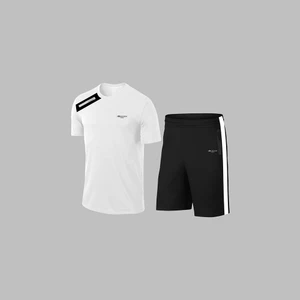 Erkek Beyaz Dri-Fit Kumaş Rahat Konforlu Kesim Yuvarlak Yaka Kısa Kol Tişört Şort Spor Seti S-3xl