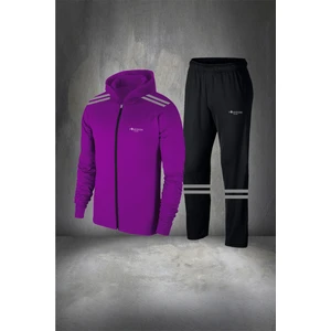 Poseidon Storm Büyük Beden Erkek Beyaz Supra Penye Kumaş Cepli Rahat Kapüşonlu Eşofman Takım Seti (4xl- 10XL)