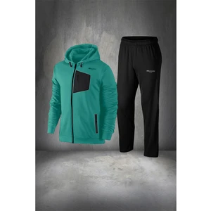 Poseidon Storm Büyük Beden Erkek Haki Supra Penye Kumaş Fermuarlı Kapüşonlu Yürüyüş Takımı (4xl- 10XL)