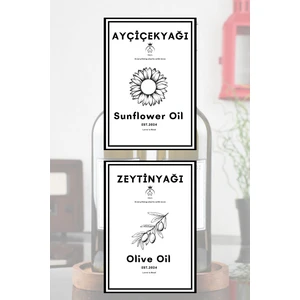 EA Home Concept Zeytinyağı ve Ayçiçek Yağı Etiketi 2 Adet Yağdanlık Etiketi 7X10 cm