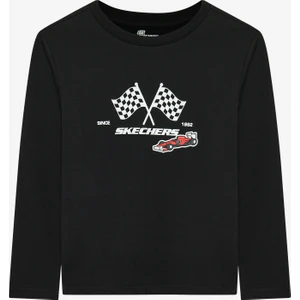 B Graphic Tee Long Sleeve T-Shirt Büyük Erkek Çocuk Siyah Tshirt SK242065-001