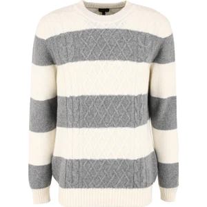 Bisiklet Yaka Basic Jakarlı Ekru Erkek Kazak F4WM-KZK 2707