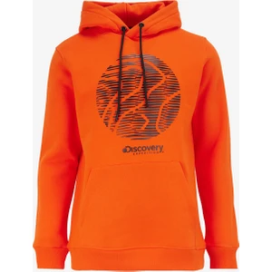 Turuncu Erkek Kapüşon Yaka Relaxed Fit Baskılı Sweatshirt D4WM-SWT3329