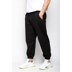 Erkek Siyah Paça Lastikli Oversize Eşofman Alt