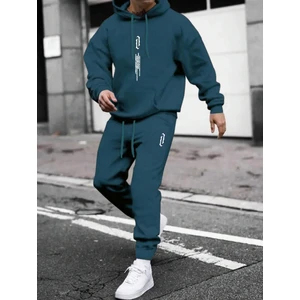 Erkek Dikey Baskılı Oversize Eşofman Takımı