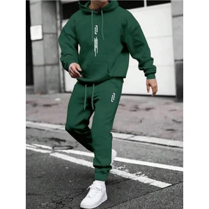 Erkek Dikey Baskılı Oversize Eşofman Takımı
