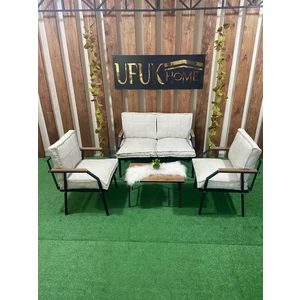 Ufuk Home Linda 2+1+1 Sehpalı Koltuk Takımı, Balkon Mobilyası, Oturma Odası Mobilyaları, Metal Kanepe Takımı, Mutfak Koltuk Takımı