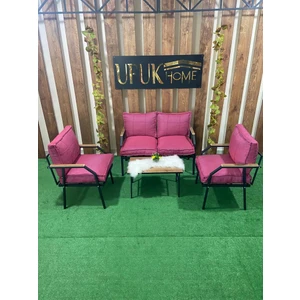 Ufuk Home Linda 2+1+1 Sehpalı Koltuk Takımı, Balkon Mobilyası, Oturma Odası Mobilyaları, Metal Kanepe Takımı, Mutfak Koltuk Takımı