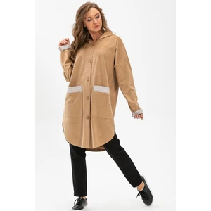 Eliş Şile Bezi Eylül Fitilli Kadife Ceket Camel Cml