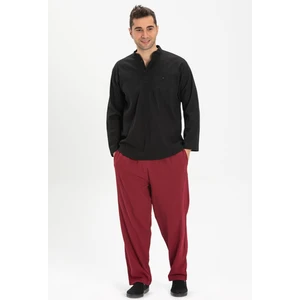 Şile Bezi Erkek Yazlık Şalvar Pantolon Bordo Brd