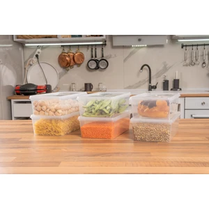 Plastik Saklama Kabı Bakliyat Yemek Kapaklı Kilitli Dondurucu 2 lt (23 x 14 x 8 cm) 10 Adet
