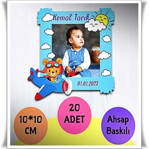 Bebek Çocuk Doğum Günü Resimli Ahşap Magnet 20 Adet A10