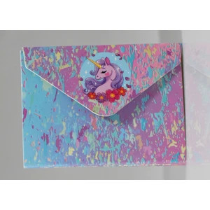 Çiçekli Unıcorn Mini Mektup Defter