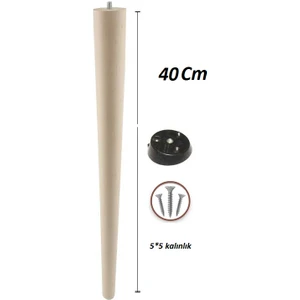Ahşap Masa & Sehpa Konik Ayak 40 cm 1 Adet