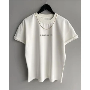 Unisex Brooklyn Baskılı Oversize Tshirt