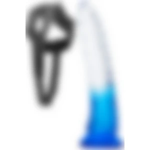 Lolita Shop Kemerli Şeffaf Mavi Yumuşak Jel Doku  21 cm Belden Bağlamalı Vantuzlu Takma Dildo