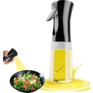 EA Home Concept Püskürtmeli Air Frey Cam Sprey Yağ Şişesi Zeytinyağı Limon Püskürtücü Yağdanlık Siyah Renk 200 ml