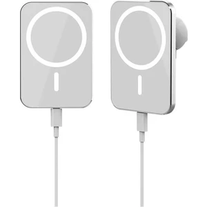 Magsafe 15W Kablosuz Şarj Alet Araç Içi Izgara Telefon Tutucu Manyetik Magsafe Kablosuz Wireless Araç Şarjı Beyaz
