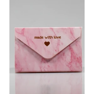 Pembe Mermer Mini Mektup Defter